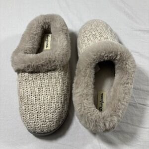 Dearfoams Knit Clog Slippers Women L 9-10 Oatmeal Pre-Loved